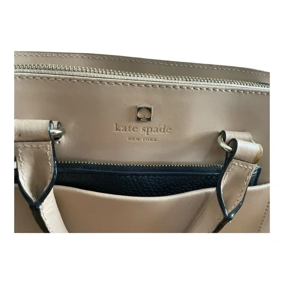 Kate Spade Mini Bernadine Hadley Satchel Tan Leather Handbag w/Crossbody Strap - Picture 8 of 10